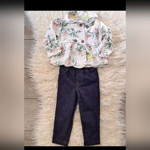 Like New Carter Floral Jacket and Navy Pants Set